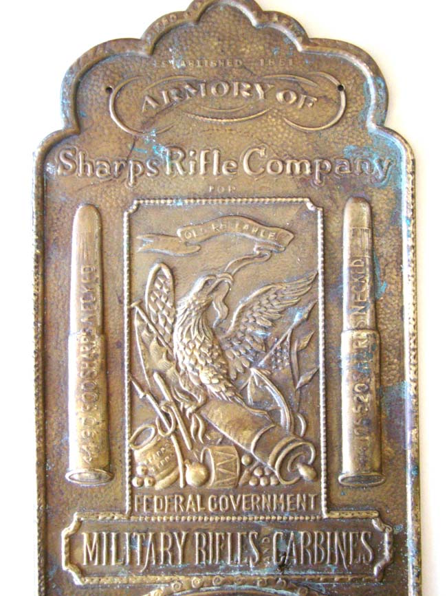 A Sharps Rifle Company brass advertising plaque circa 1875 — image 2